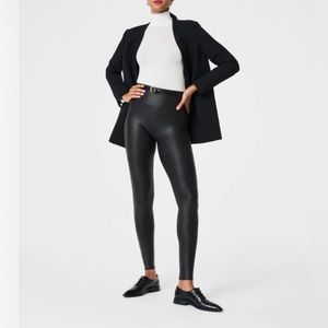 Spanx Faux Leather Leggings size L Black EUC